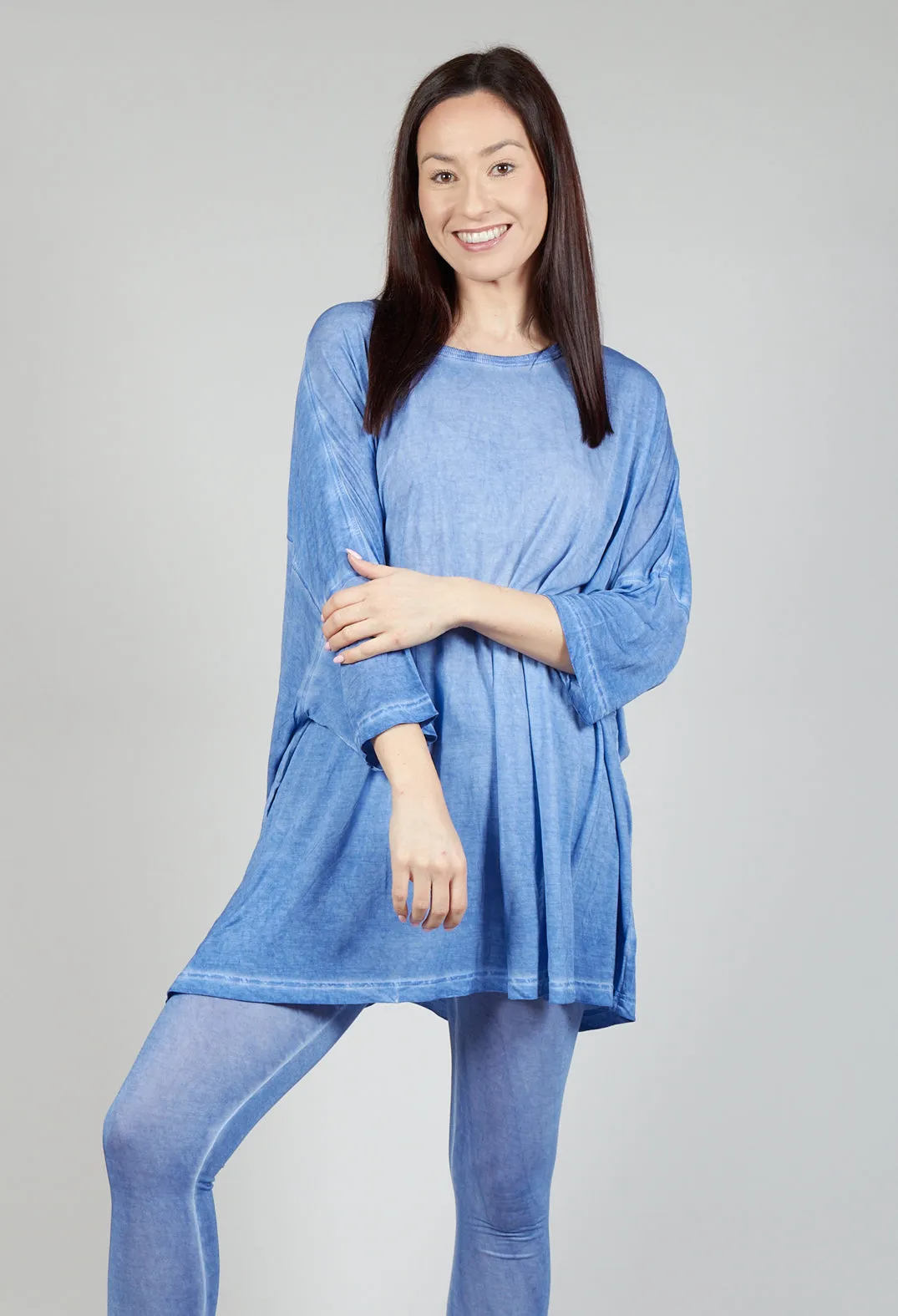 Drop-Shoulder Flow Blouse in Enzian 50% Cloud