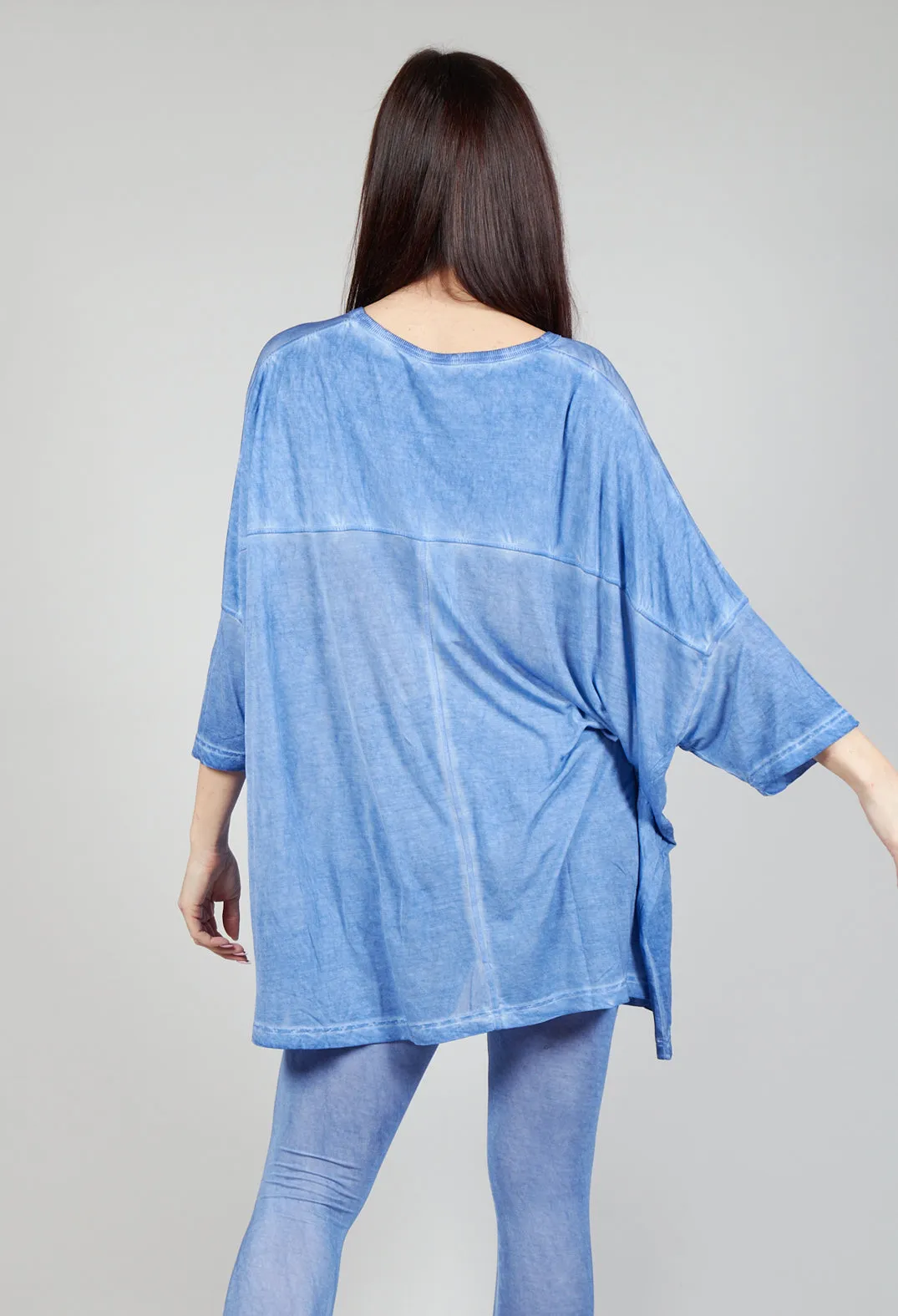 Drop-Shoulder Flow Blouse in Enzian 50% Cloud