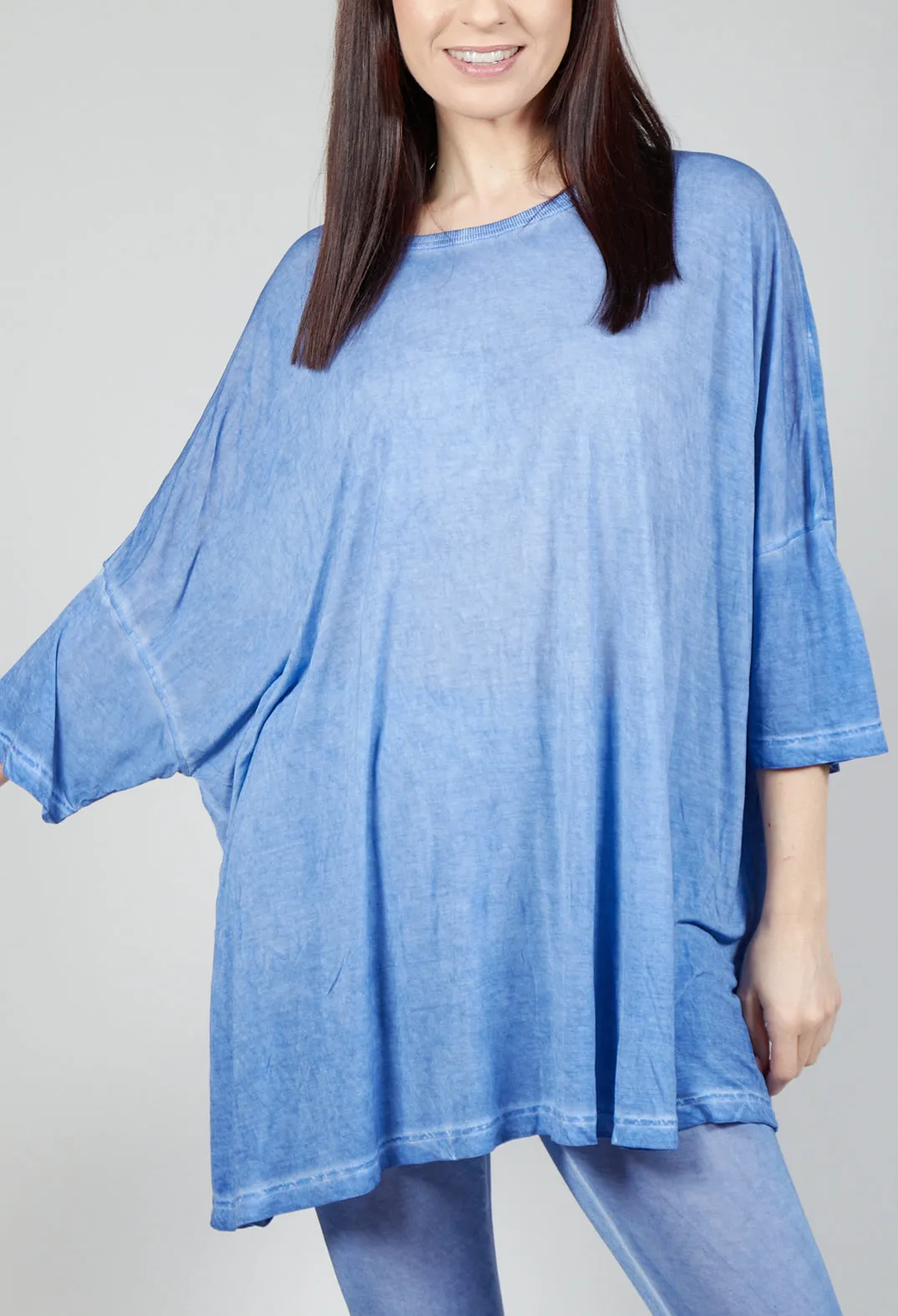 Drop-Shoulder Flow Blouse in Enzian 50% Cloud