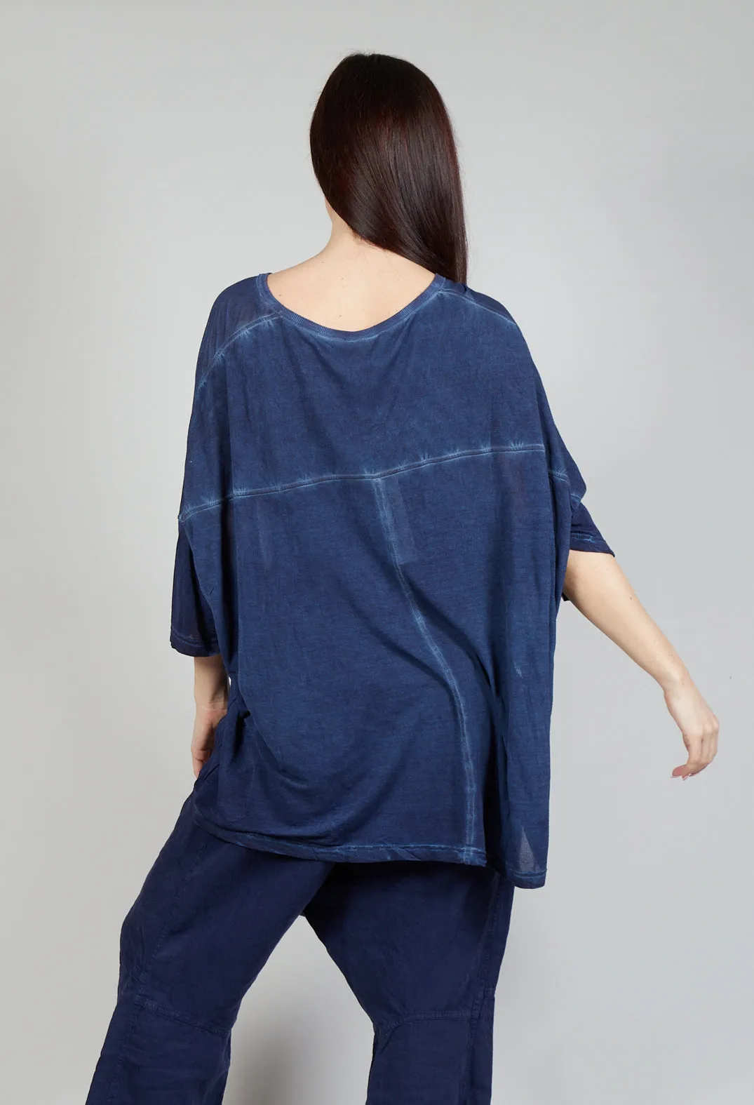 Drop-Shoulder Flow Blouse in Enzian Cloud