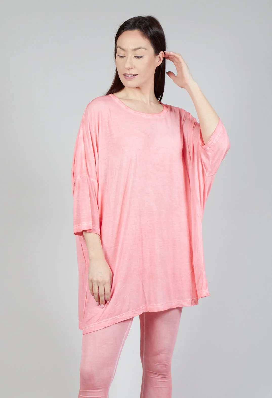 Drop-Shoulder Flow Blouse in Rose 50% Cloud