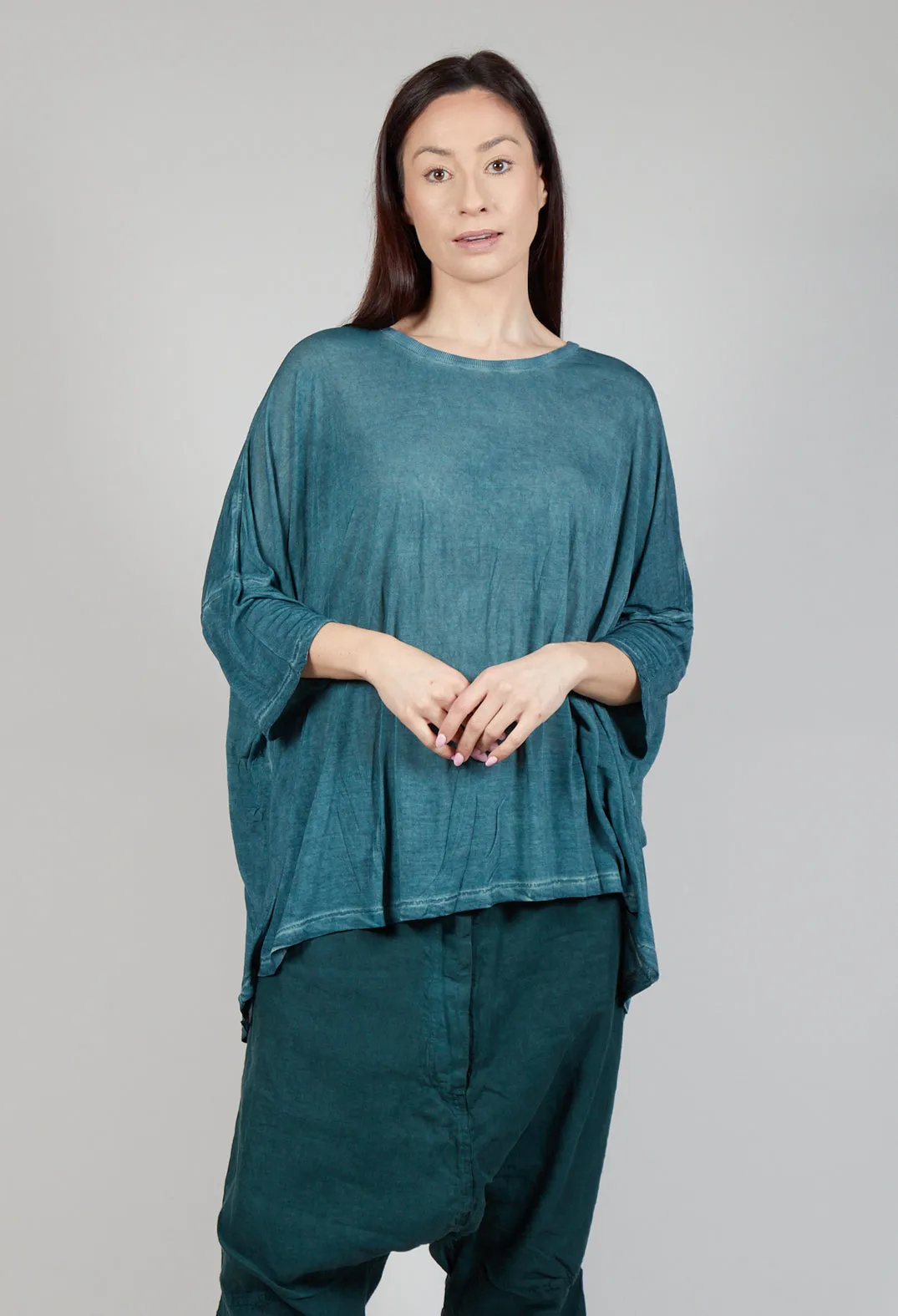 Drop-Shoulder Flow Blouse in Tulip Cloud