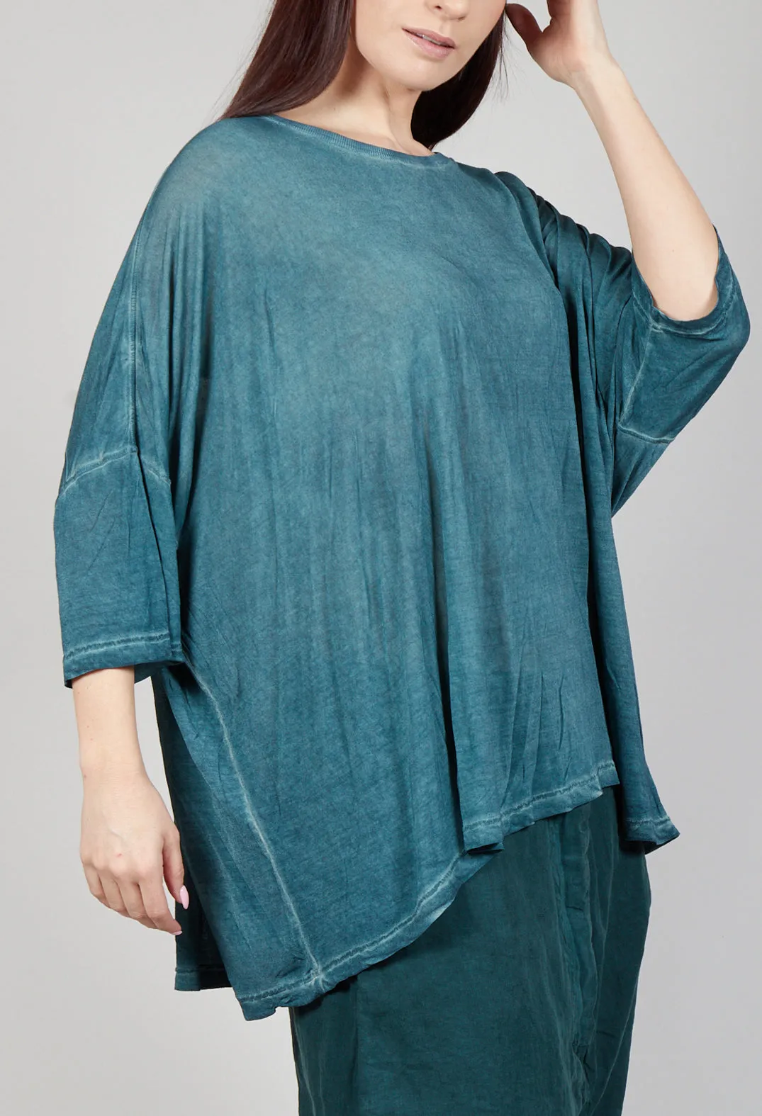 Drop-Shoulder Flow Blouse in Tulip Cloud