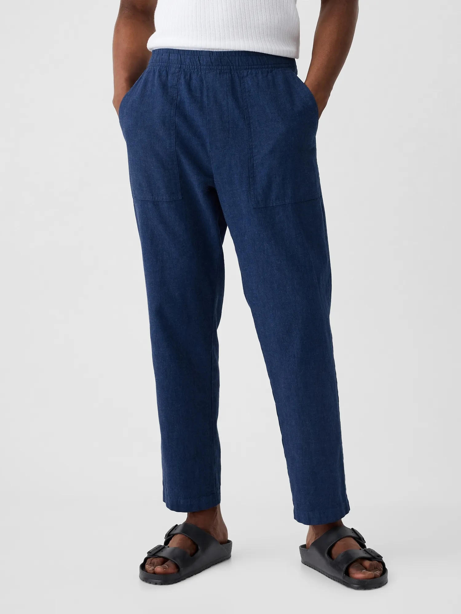 Easy Linen-Blend Utility Pants