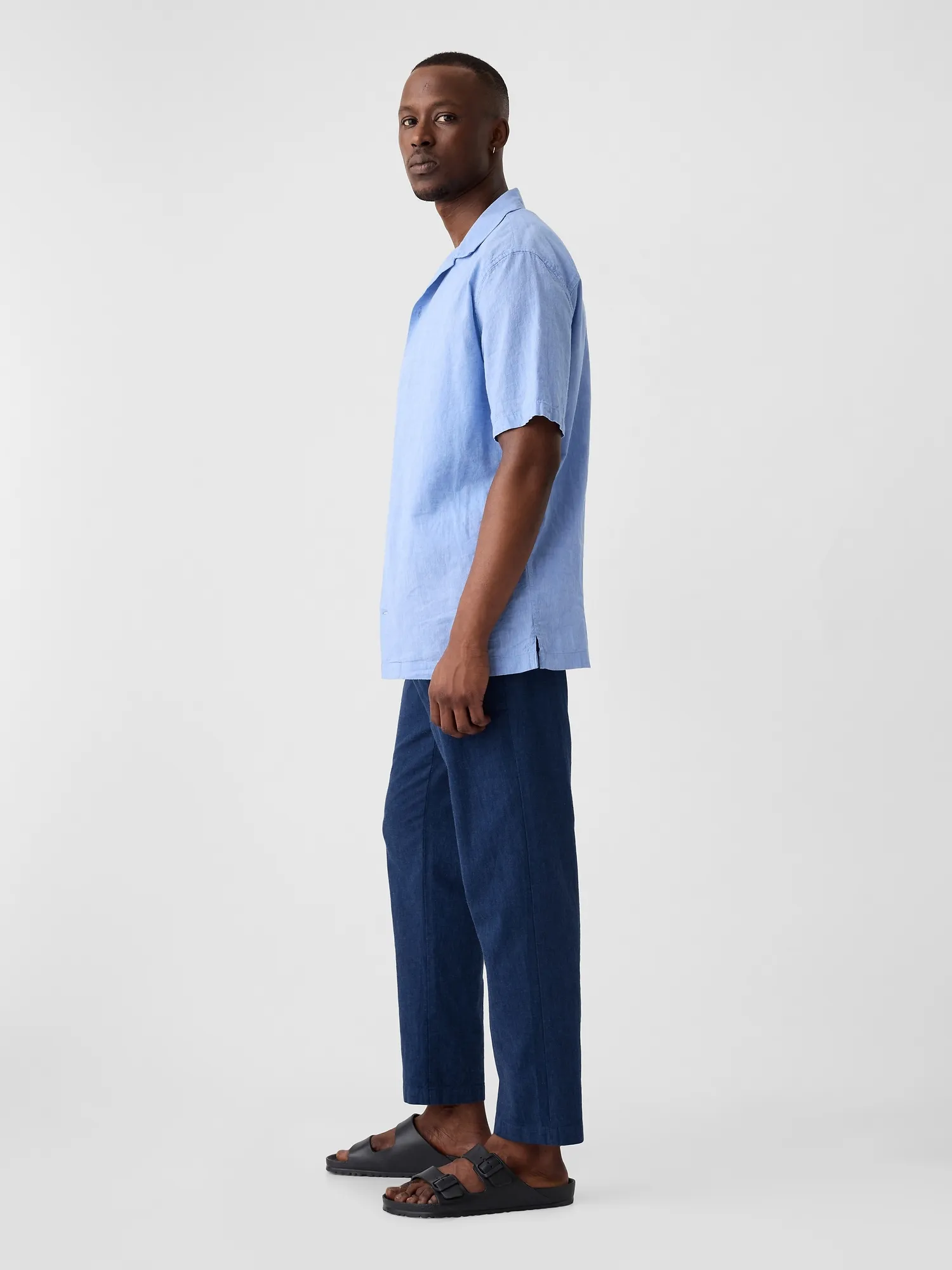 Easy Linen-Blend Utility Pants