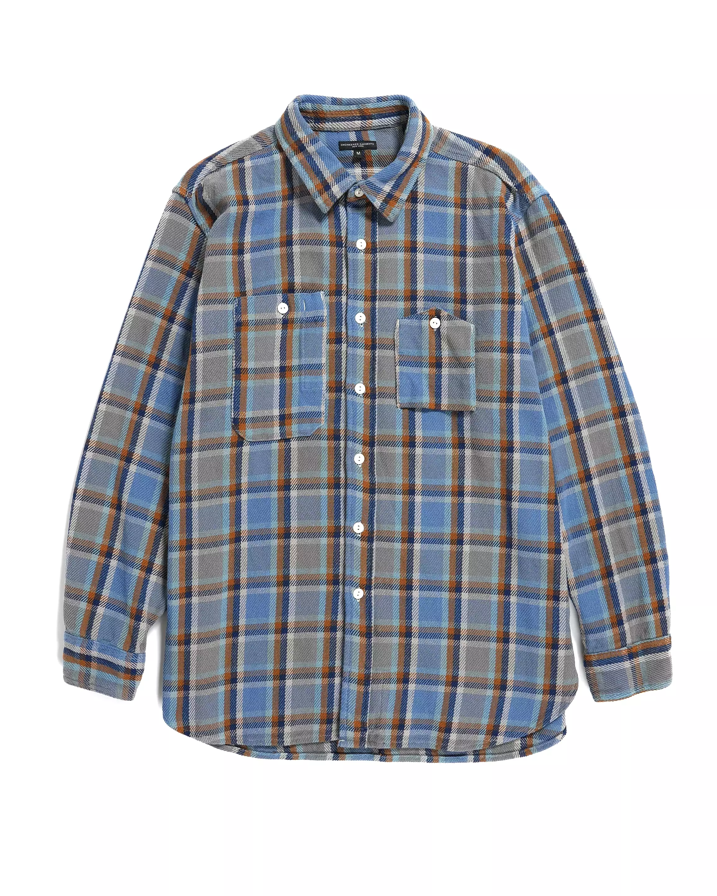 Engineered Garments Blue & Yellow Plaid Heavy Twill Work Shirt