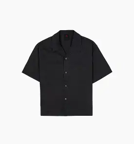 Essential Statement Button Up Mens Short Sleeve - Black