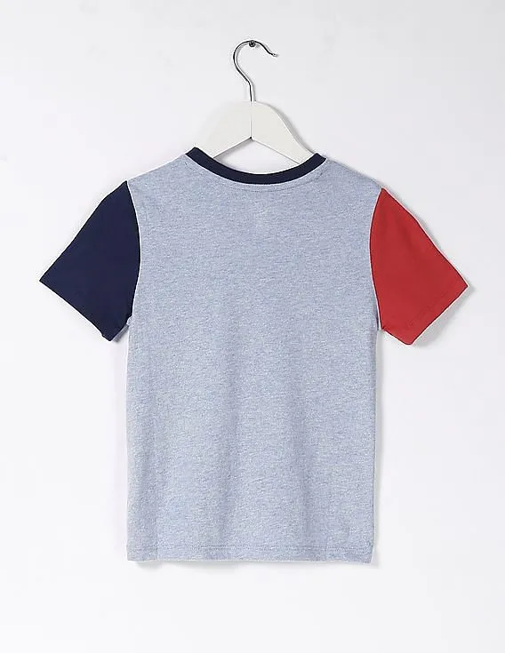 GAP Baby Blue Contrast Sleeve Colour Block Tee