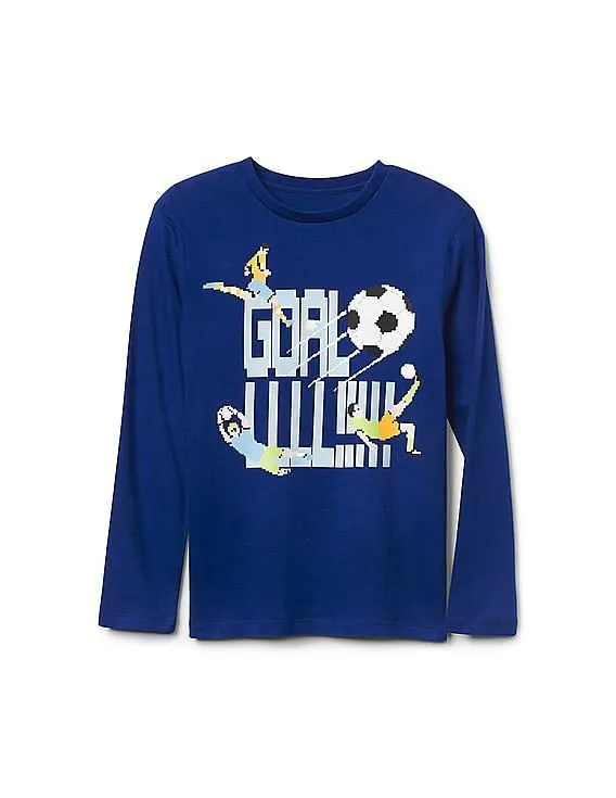 GAP Boys Blue Graphic Long Sleeve Tee