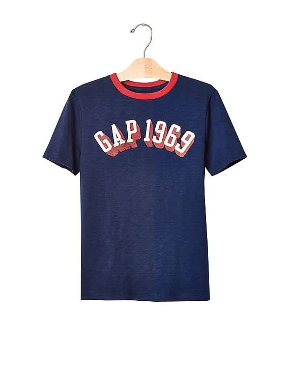 GAP Boys Blue Vintage Logo Tee