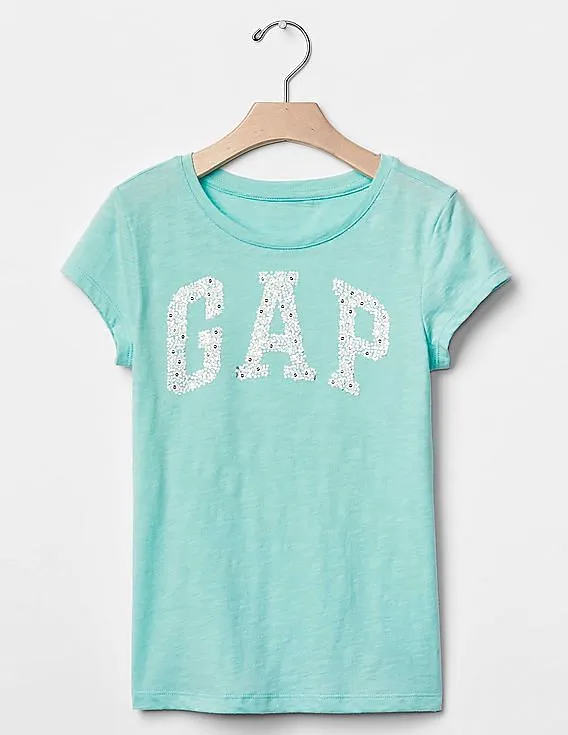 GAP Girls Blue Daisy Logo Tee