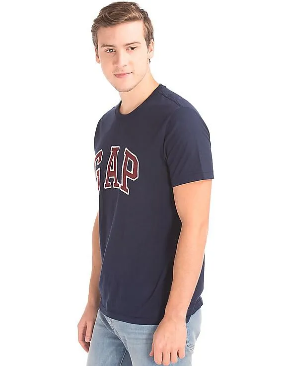 GAP Men Blue Logo Crew Neck Tee