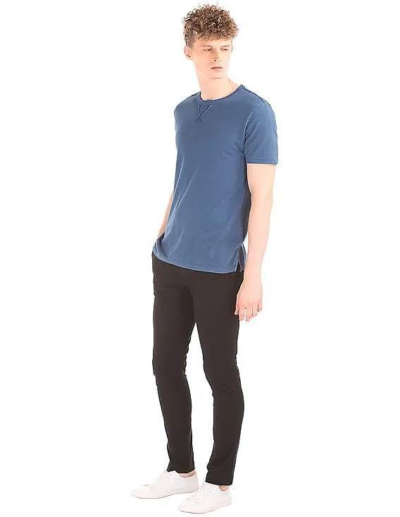 GAP Men Blue Pique Crew Neck Tee