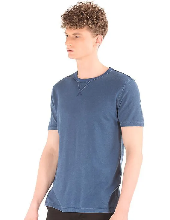 GAP Men Blue Pique Crew Neck Tee