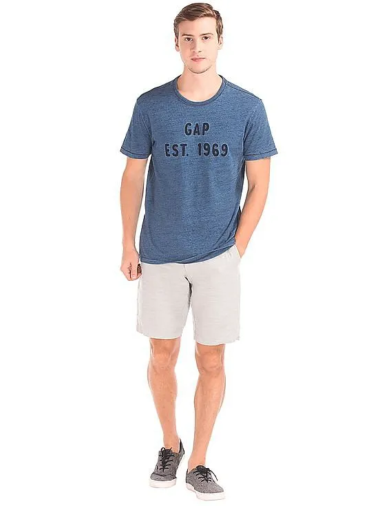 GAP Men Blue Slub Jersey Logo Tee