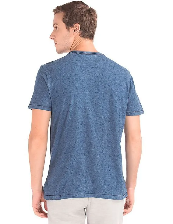 GAP Men Blue Slub Jersey Logo Tee