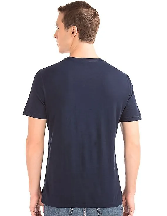 GAP Men Blue Stripe Pocket Short Sleeve Tee