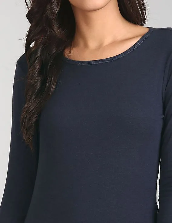 GAP Women Blue Featherweight Crew Neck Tee