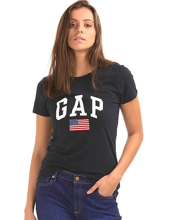 GAP Women Blue Union Jack Tee