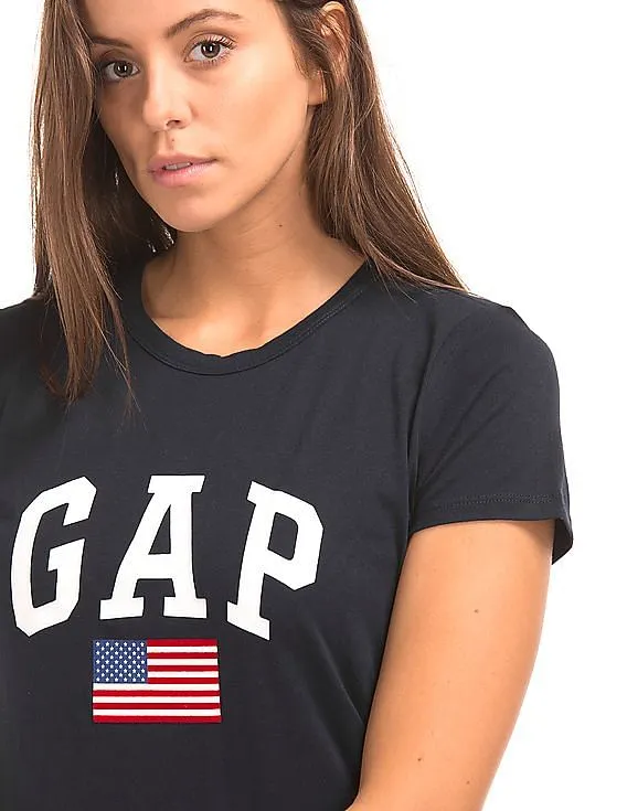 GAP Women Blue Union Jack Tee