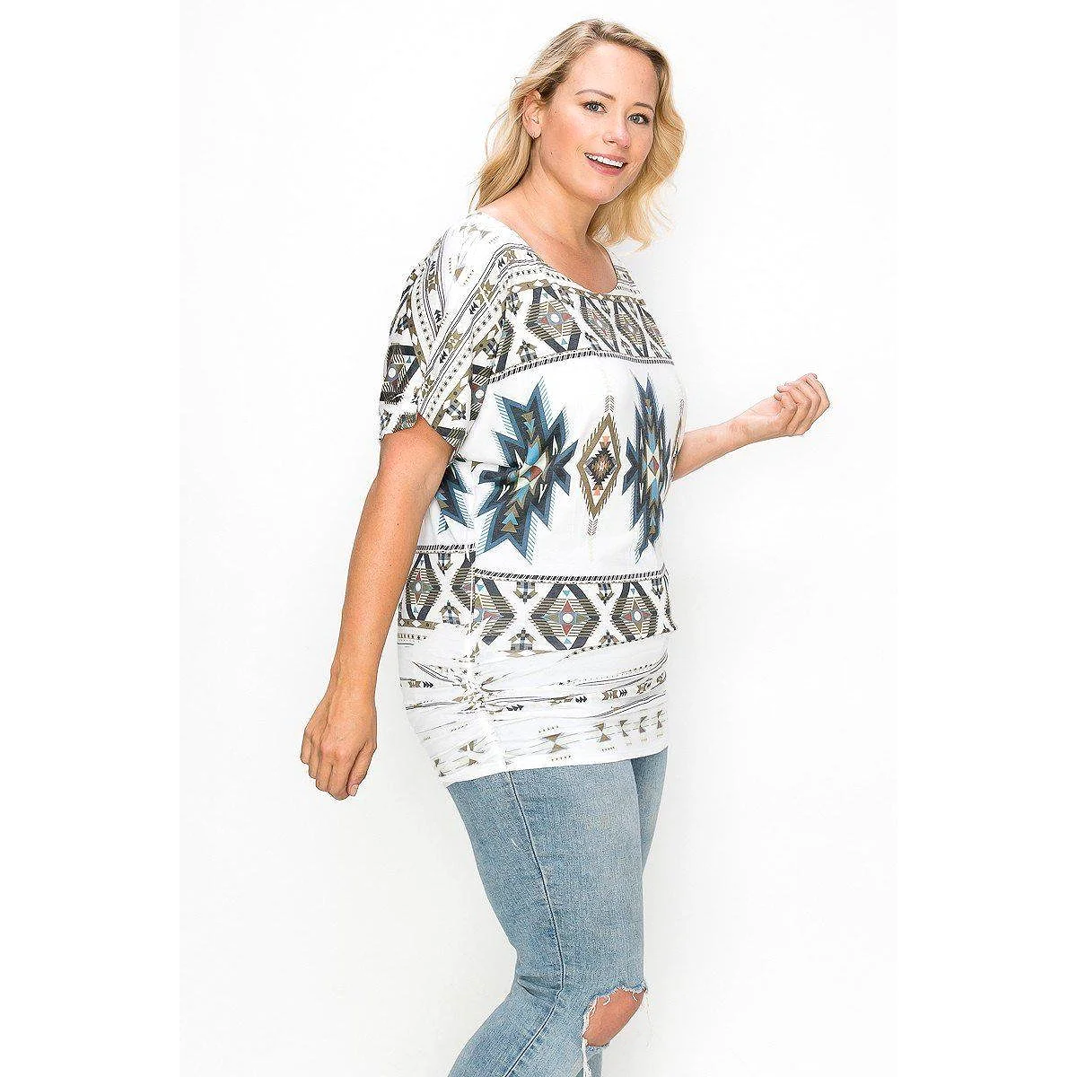 Geometric-tribal Sublimation Print Top