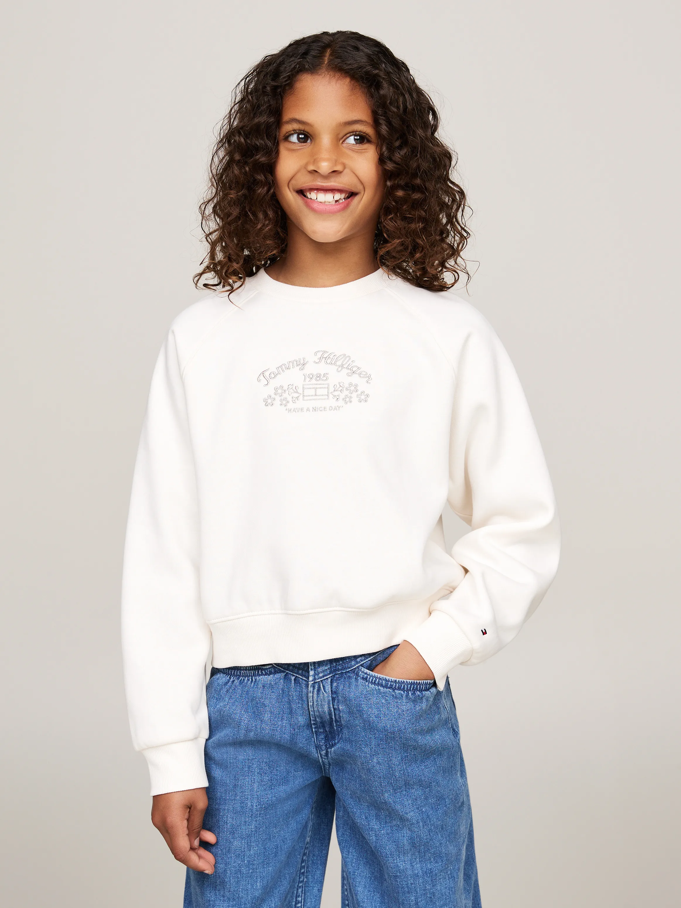 Girls 8-16 Flower Logo Fleece Jumper | Sweatshirts & Hoodies | Tommy Hilfiger