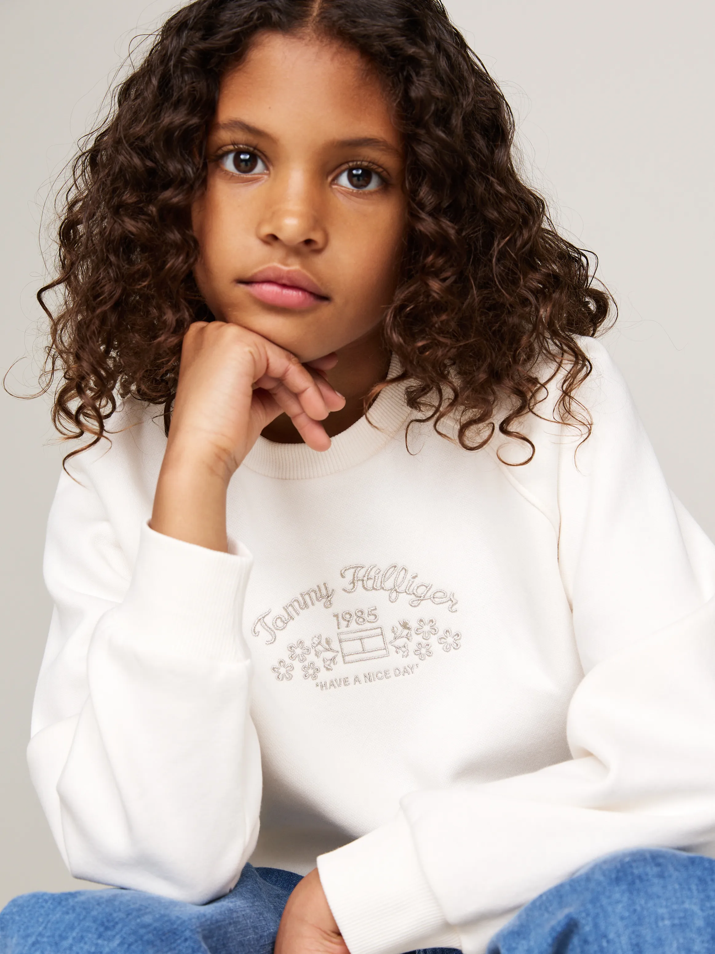 Girls 8-16 Flower Logo Fleece Jumper | Sweatshirts & Hoodies | Tommy Hilfiger