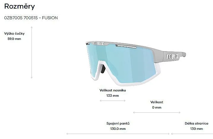 glasses Bliz Fusion Small - 52413-33/Matt Pastel Blue/Smoke/Ice Blue Multi