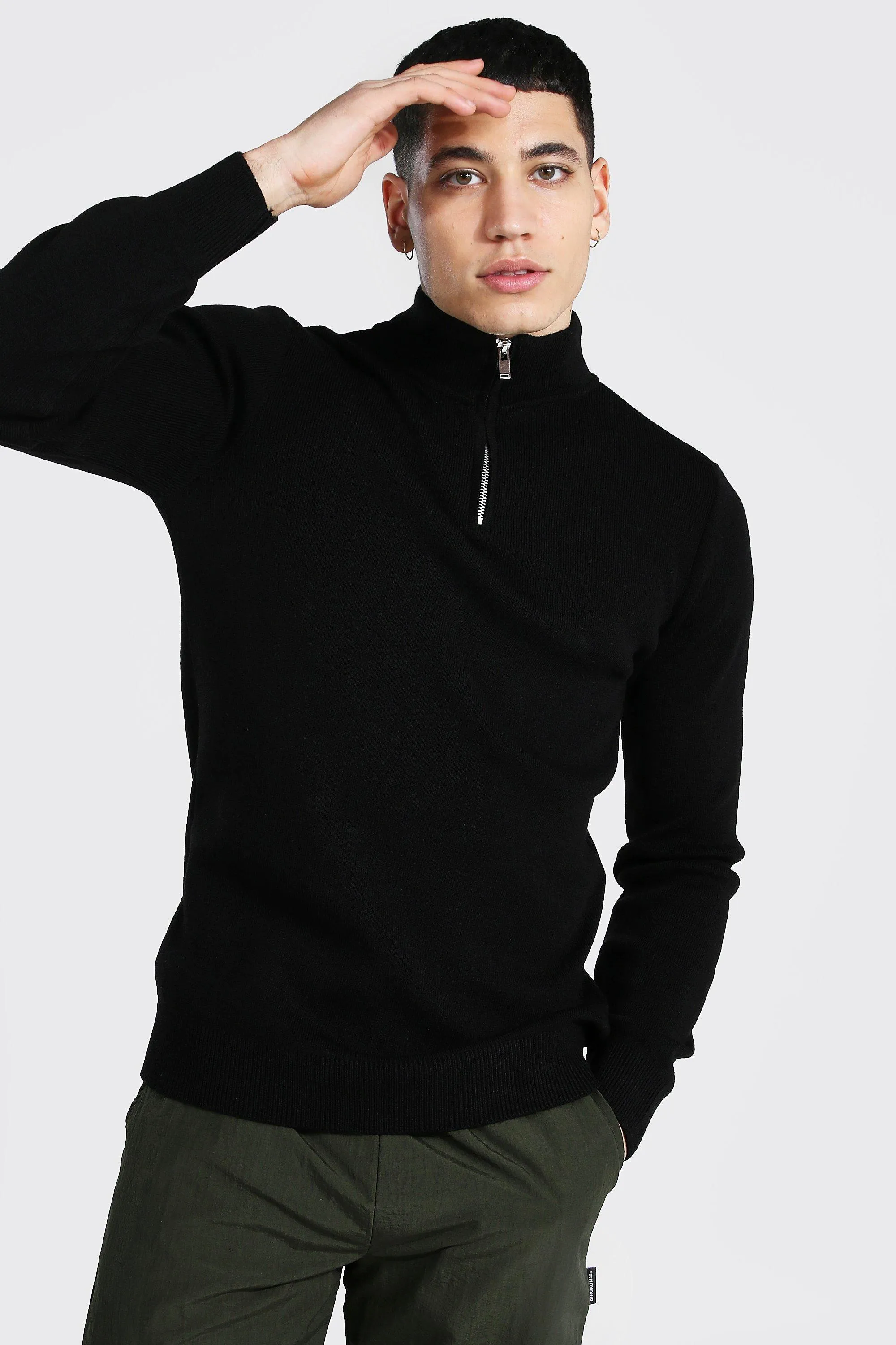 Half Zip Funnel Neck Sweater