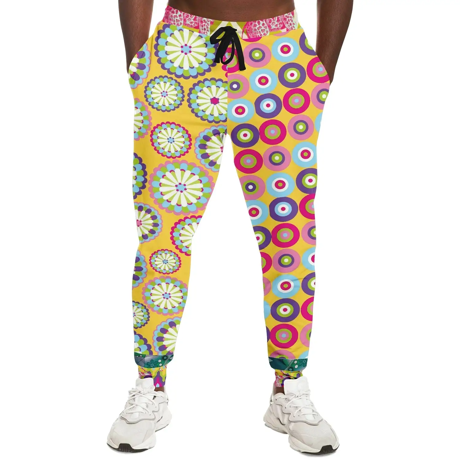 Hello Janis! Yellow Geo Print Unisex Fleece Joggers