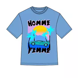 Homme Femme Paper Cut Tee In Blue