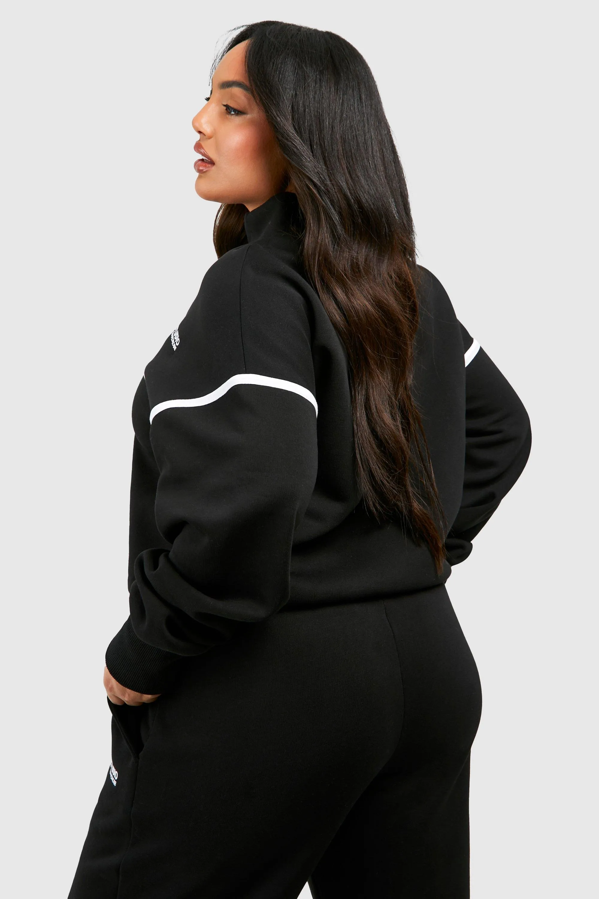 Hoodies & Sweatshirts | Plus Contrast Binding Dsgn Studio Half Zip | boohoo