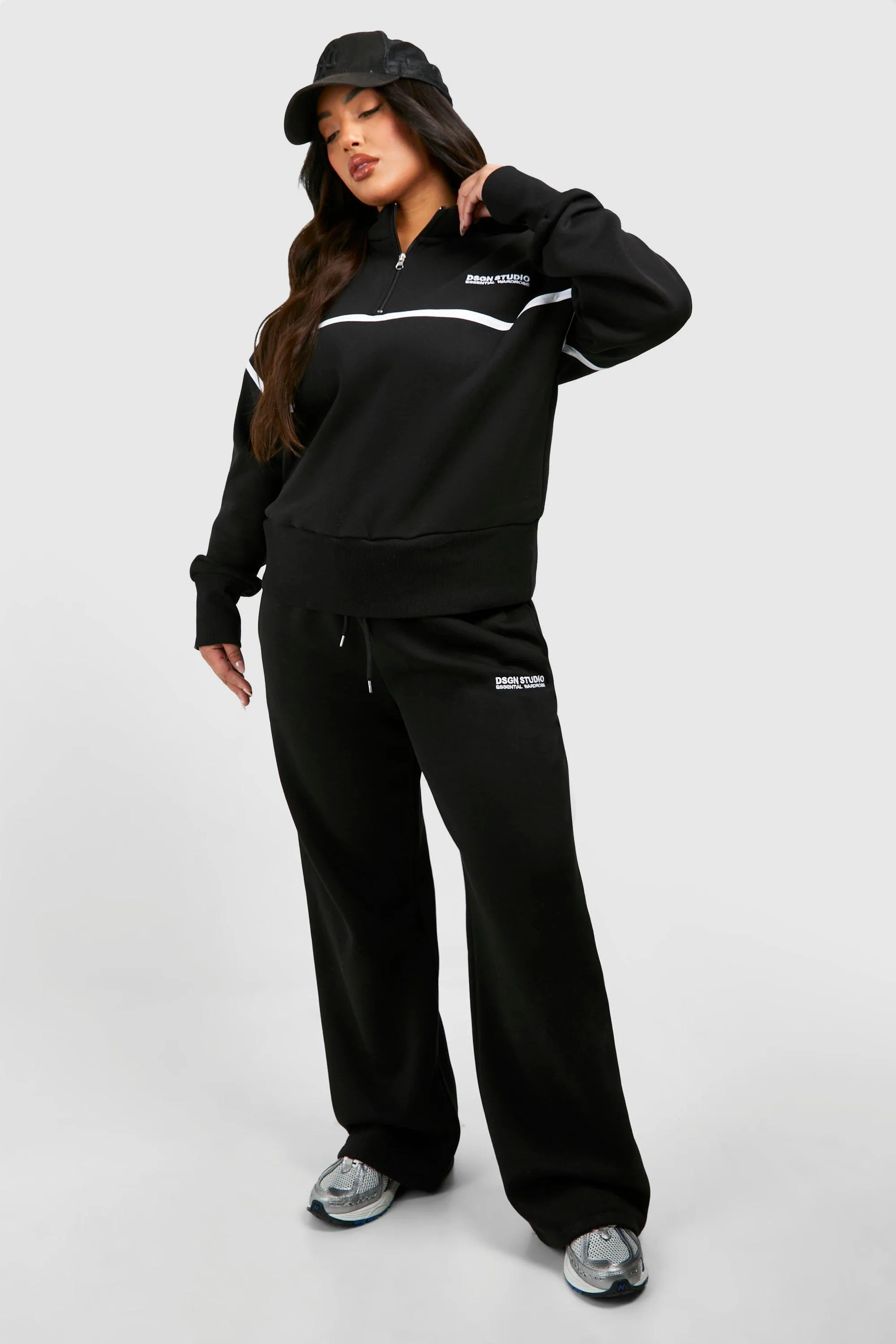 Hoodies & Sweatshirts | Plus Contrast Binding Dsgn Studio Half Zip | boohoo