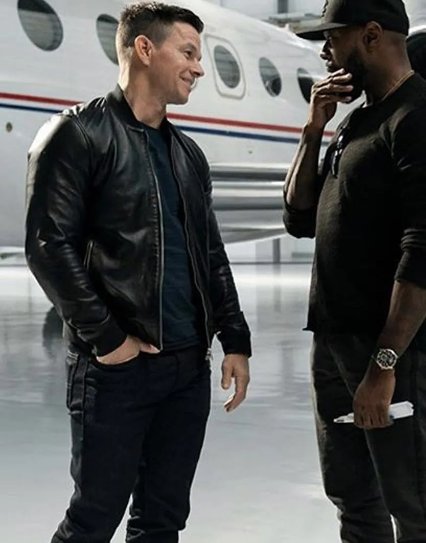 Infinite Evan Michaels Leather Jacket | Mark Wahlberg Black Movie Jacket