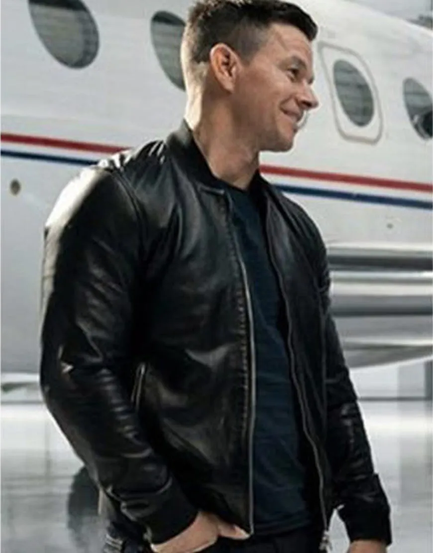 Infinite Evan Michaels Leather Jacket | Mark Wahlberg Black Movie Jacket