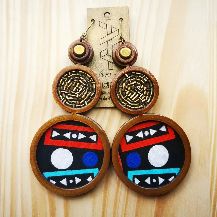 INKATURAH I Be Lady Geometric African Print Earrings