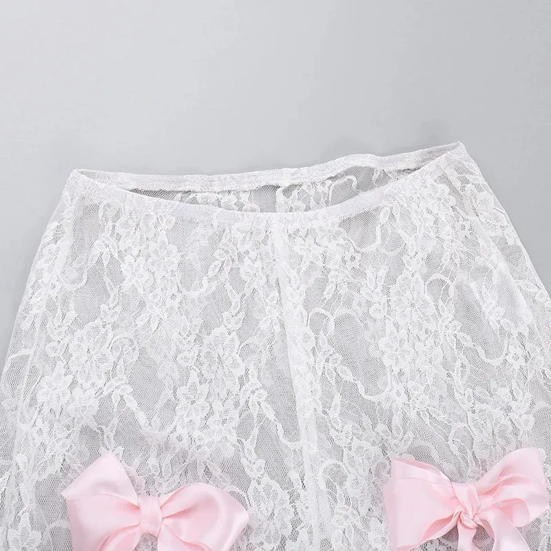 Jasmin Lace See Through Bow Pant