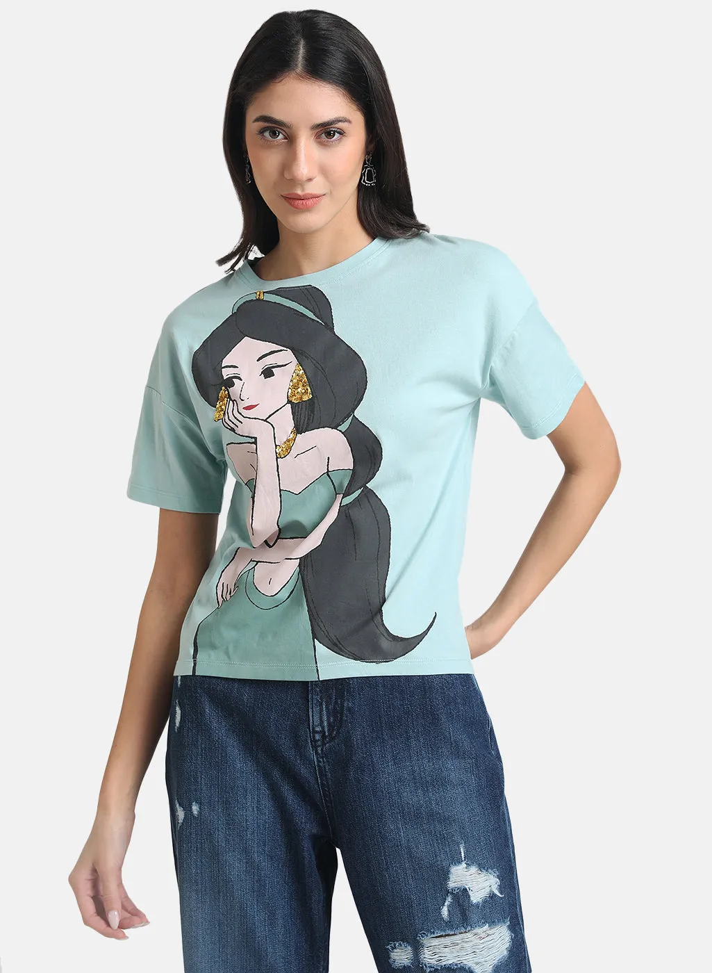 Jasmine Disney Printed T-Shirt With Sequin Work