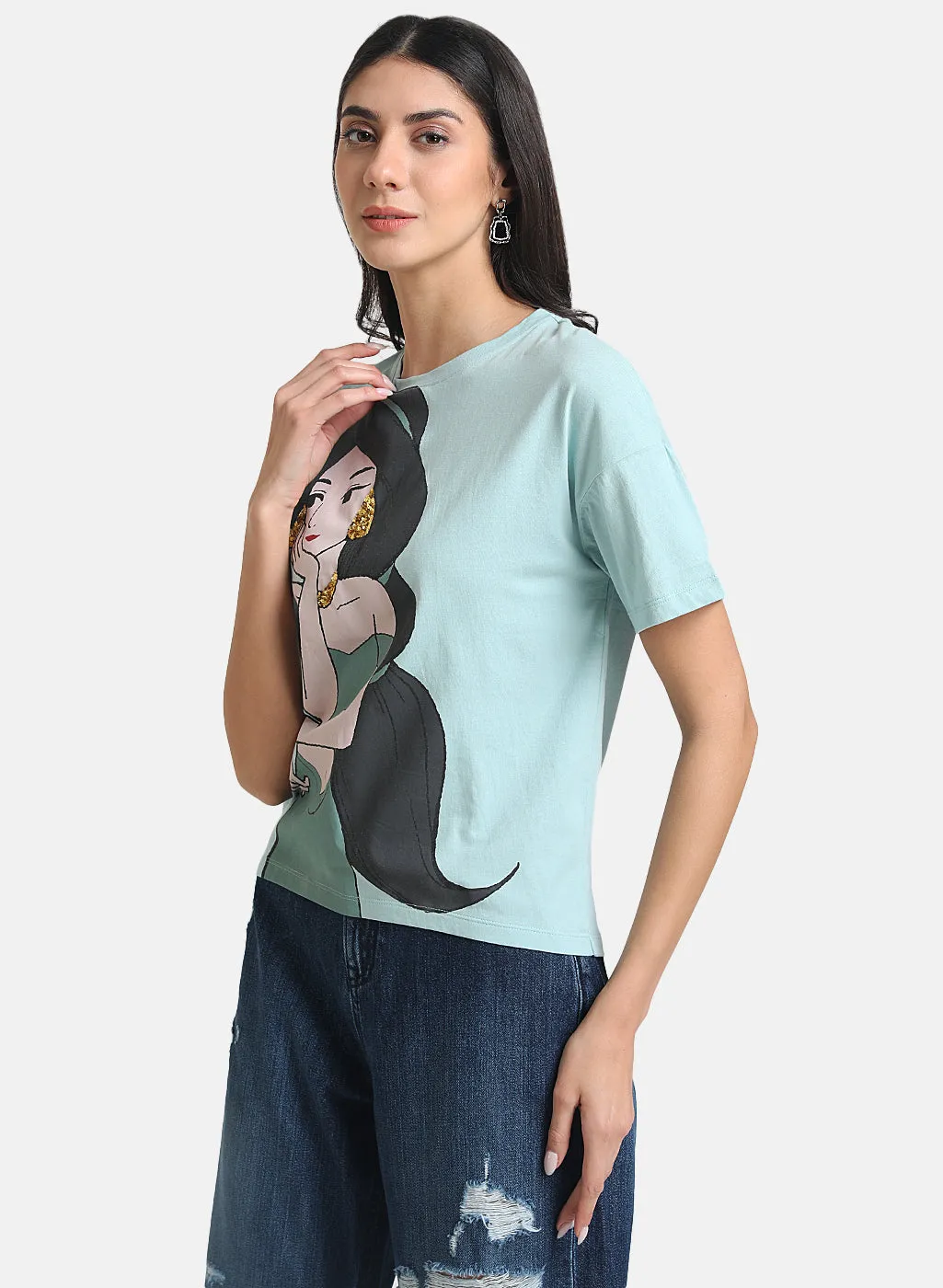 Jasmine Disney Printed T-Shirt With Sequin Work