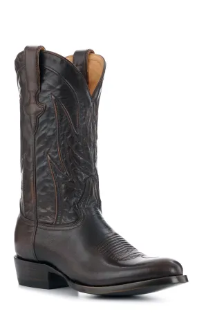 JRC & Sons Men's Creed Brush Off Goat Round Toe Cowboy Boot in Chocolate