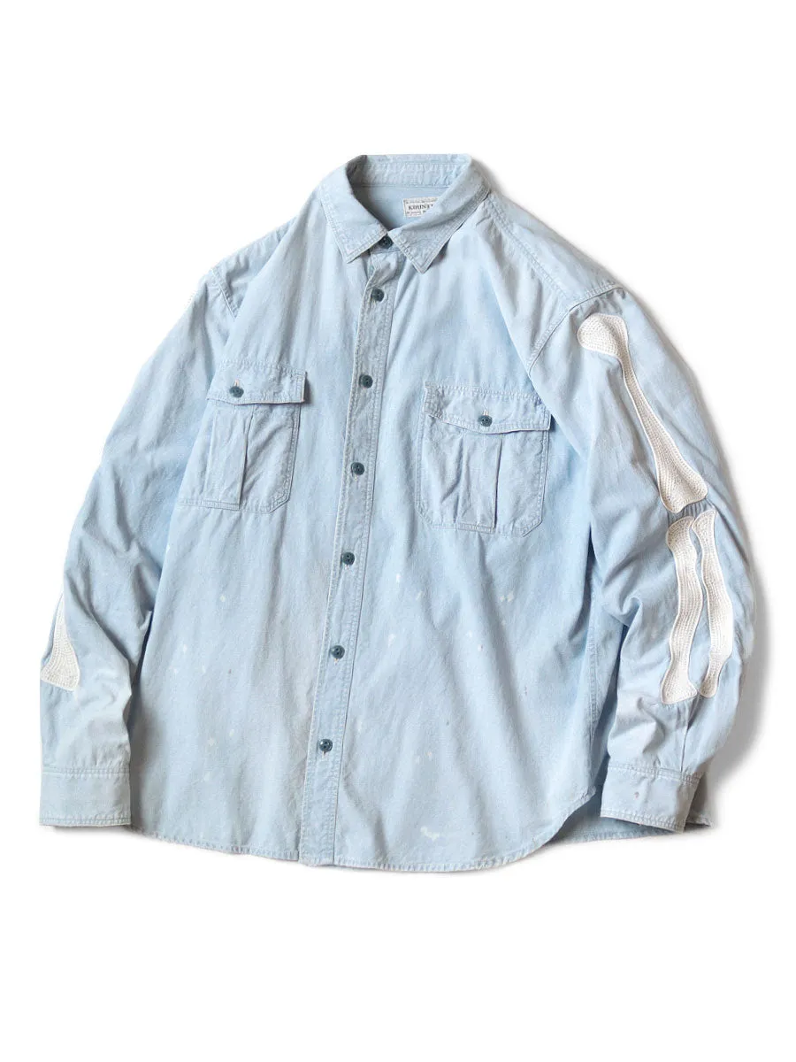 Kapital Chambray Work Shirt (BONE Embroidery) (long sleeve)