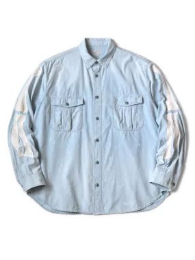 Kapital Chambray Work Shirt (BONE Embroidery) (long sleeve)