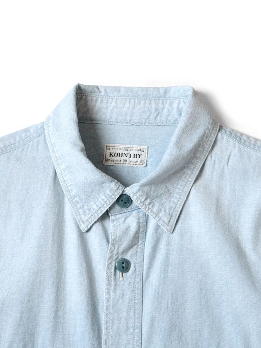 Kapital Chambray Work Shirt (BONE Embroidery) (long sleeve)