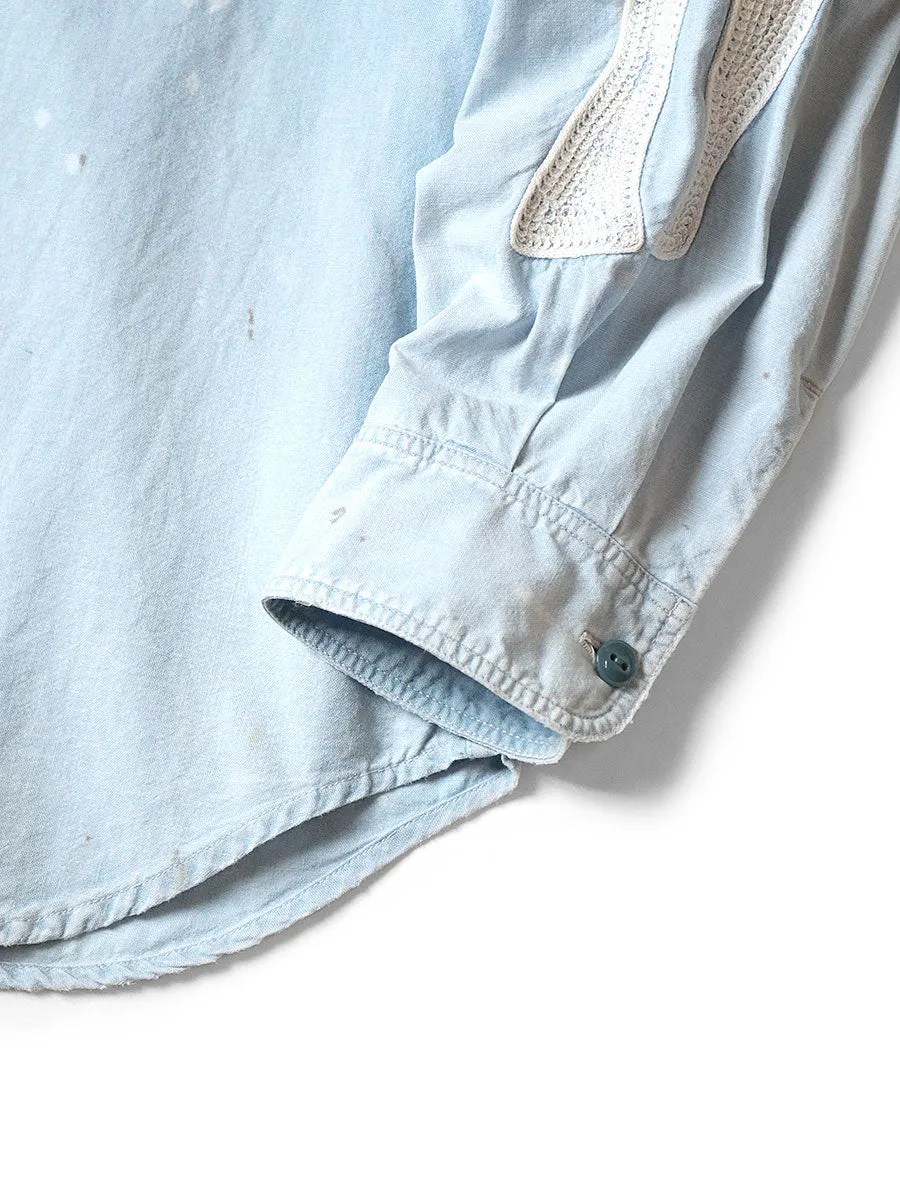 Kapital Chambray Work Shirt (BONE Embroidery) (long sleeve)