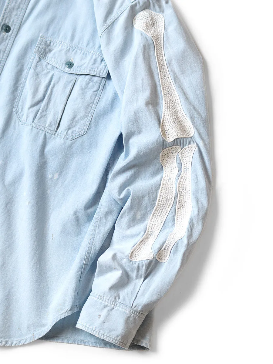 Kapital Chambray Work Shirt (BONE Embroidery) (long sleeve)