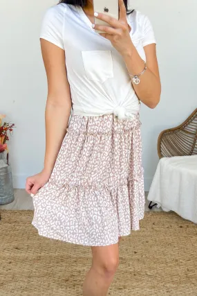 Leopard Skirt- Taupe