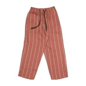 Linen Phillies Stripes Easy Pants in Brick