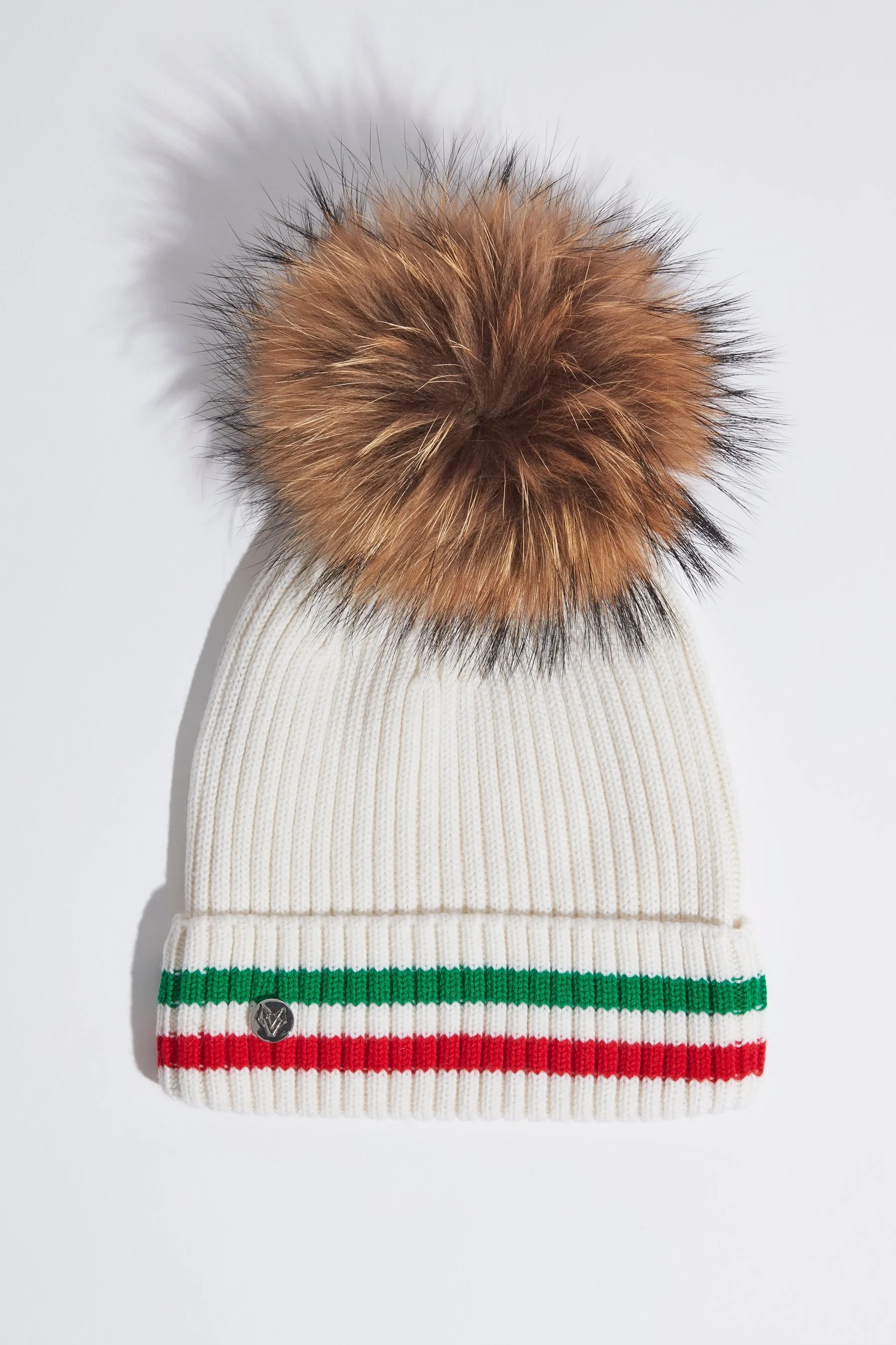 Mens Aston Merino Wool Pom Pom Hat - Ecru