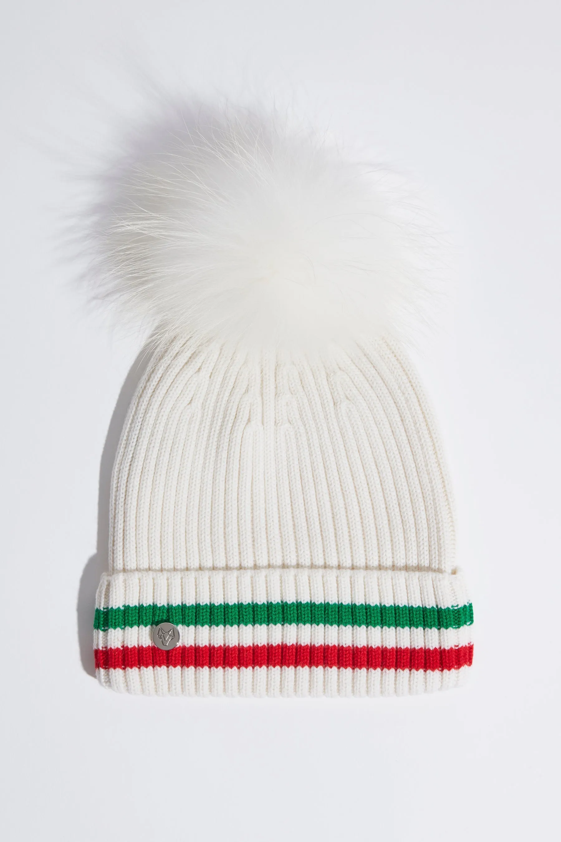 Mens Aston Merino Wool Pom Pom Hat - Ecru