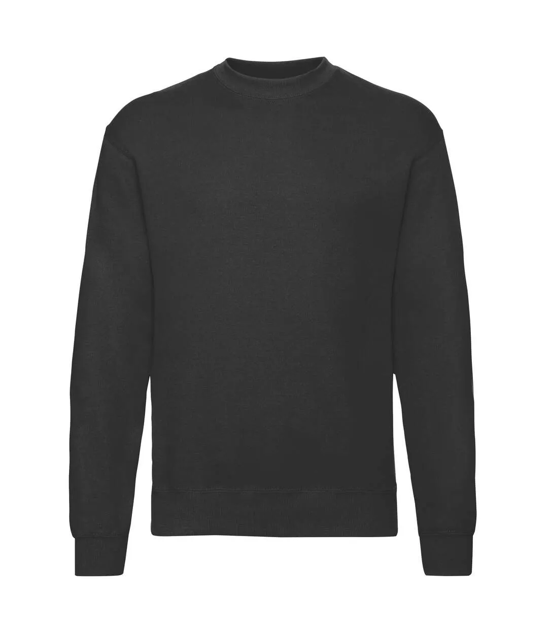 Mens classic drop shoulder sweatshirt black Fruit of the Loom